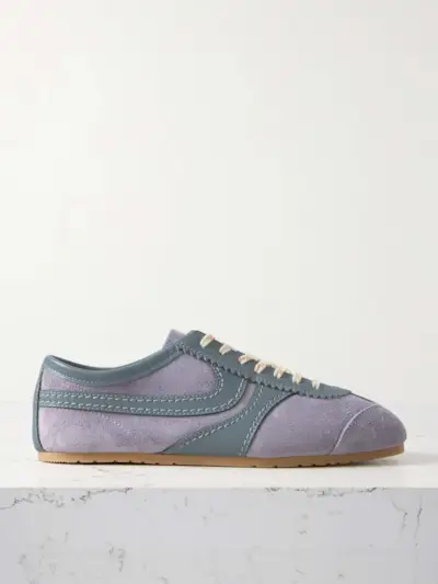 Leather-Trimmed Suede Sneakers