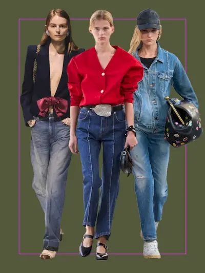 Women in stovepipe jeans