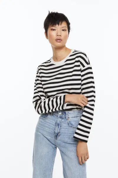 H&M + Long-Sleeved Jersey Top