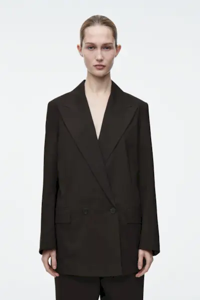 Fluid Double-Breasted Wool Blazer