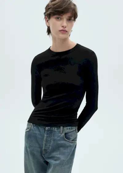 Long-Sleeved Fitted T-Shirt - Women | Mango United Kingdom