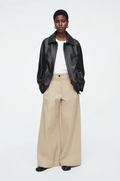 Wide-Leg Cotton Pants