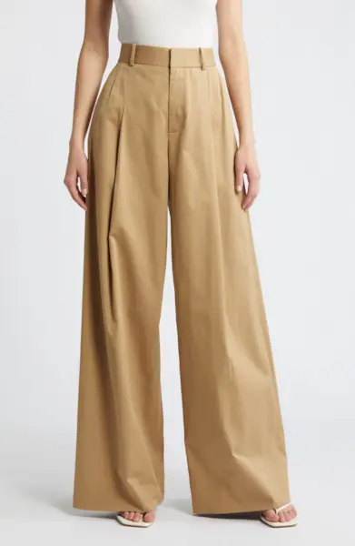 Pleated Wide Leg Trousers