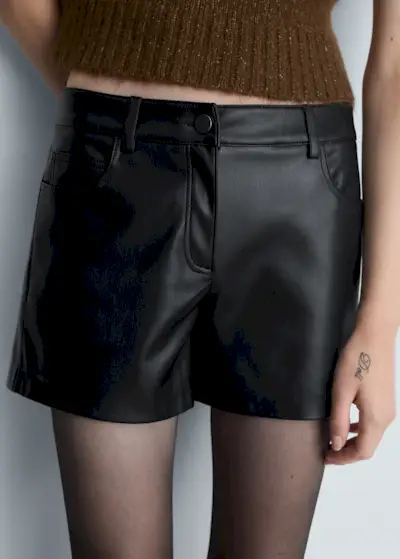Leather-Effect Shorts - Women | Mango Usa
