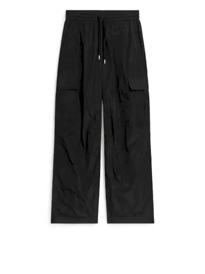 Taffeta Cargo Trousers - Black - Arket Gb