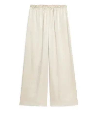 Silk Trousers - Light Beige - Arket Gb