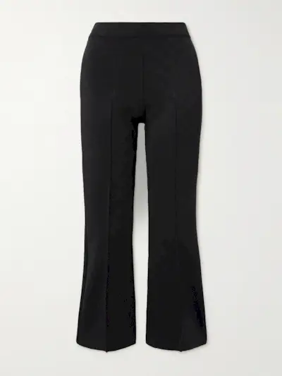 Nsfw Crop Kick Checked Stretch-Jacquard Knit Flared Pants