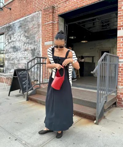 An influencer wearing a dress.