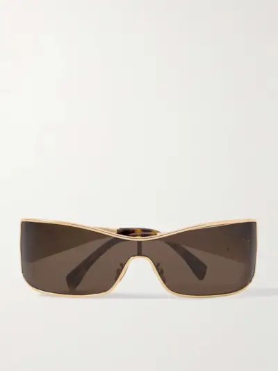 Rectangular-Frame Gold-Tone Sunglasses