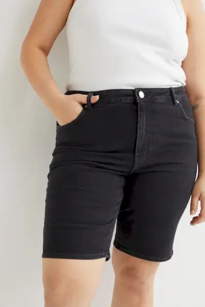 H&M + High Waist Denim Shorts