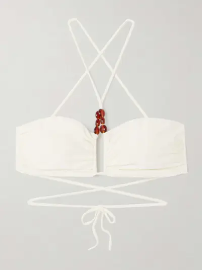 Bead-Embellished Bikini Top