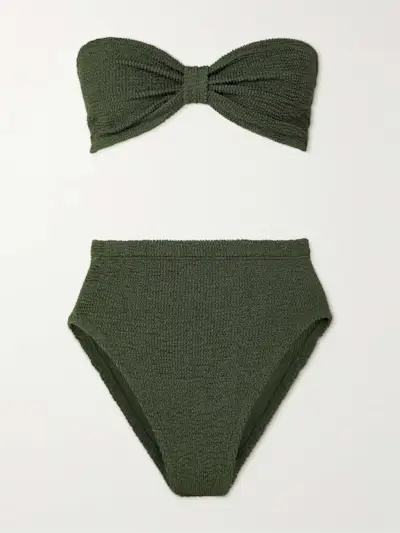 Ruby Metallic Seersucker Bandeau Bikini