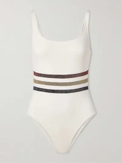 Irisée Radieux Metallic Striped Swimsuit