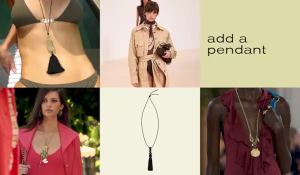 Collage of pendant necklaces.