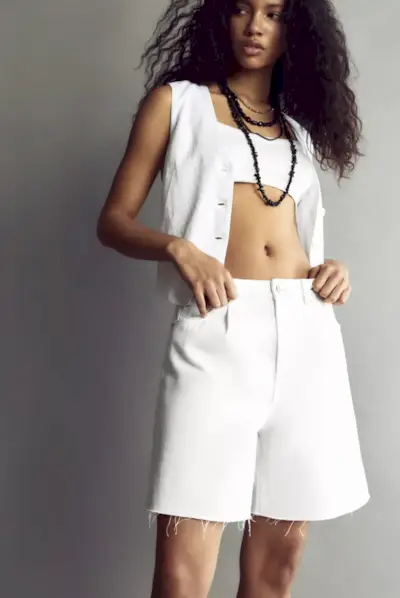 Longline Denim Shorts