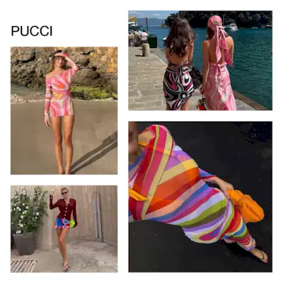 A collage of influencer imagery featuring Pucci.
