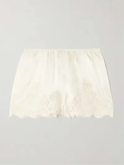 Iona Lace-Trimmed Silk-Satin Shorts