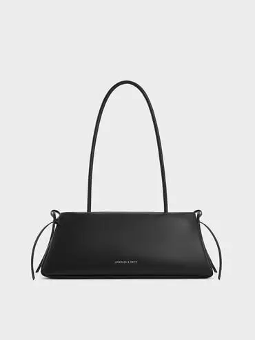 Hazel Bow Elongated Trapeze Shoulder Bag