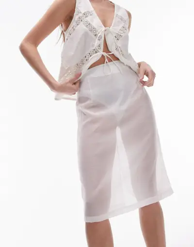 Topshop Organza Sheer Pencil Skirt