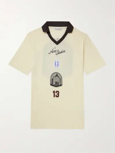 Acne Studios, Logo-Print Lyocell-Blend Polo Shirt
