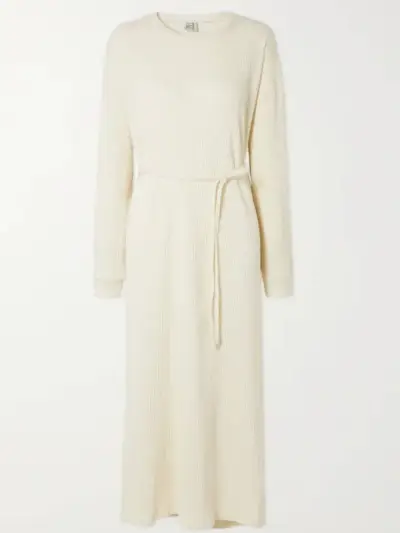 Baserange + Shaw Ribbed Organic Cotton-Fleece Dress