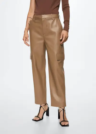 Mango + Faux-Leather Cargo Pants - Women | Mango Usa