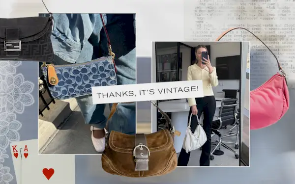 collage of vintage bags