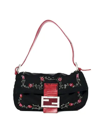 Fendi beaded bag with roses