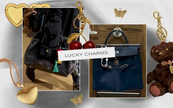 collage of bag charms