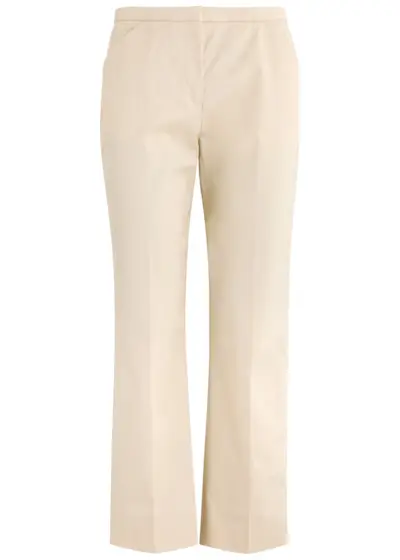 Cropped Straight-Leg Satin Trousers