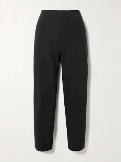Cropped Stretch Recycled-Scuba Tapered Pants