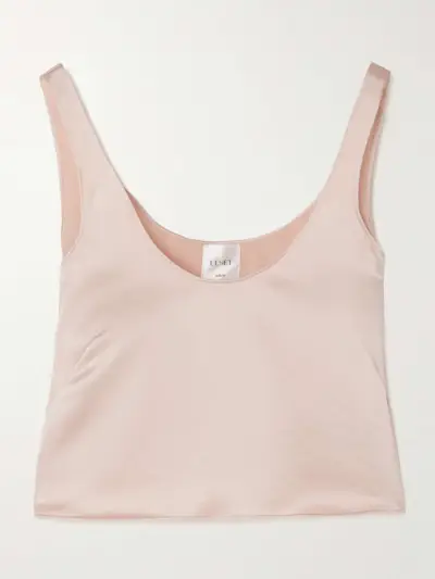 Barb Scoop Washed-Satin Tank