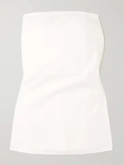 Peplum Cotton-Poplin Bustier Top