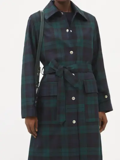 A.P.C. + Angela Plaid Belted Coat