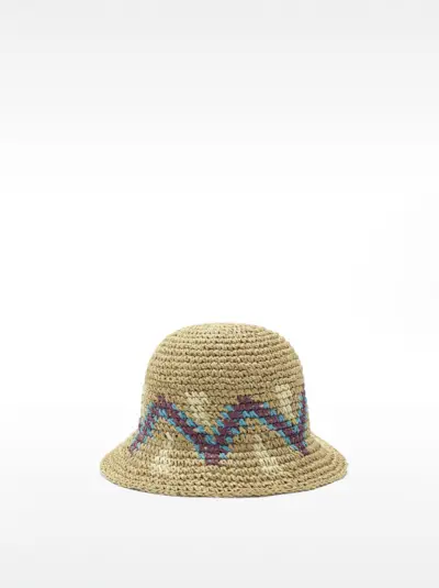 Bucket Hat With Straw Effect