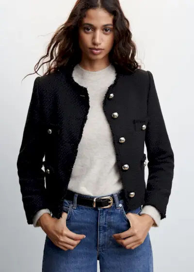 Mango + Pocket Tweed Jacket