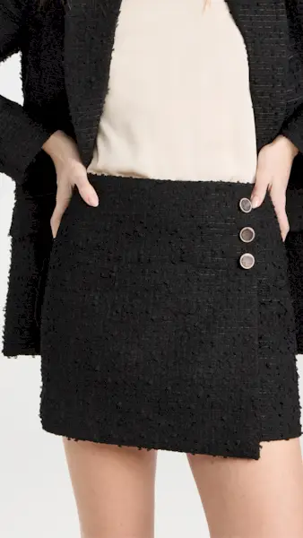 Endless Rose + Tweed Three Button Fitted Skirt