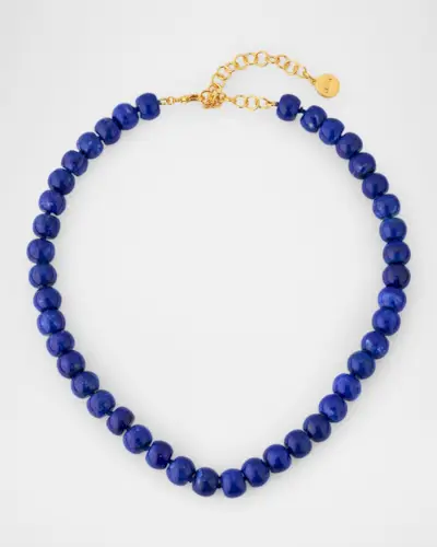 Lapis Rondelle Gemstone Strand Necklace