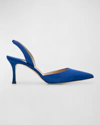 Carolyne Suede Mid-Heel Slingback Pump