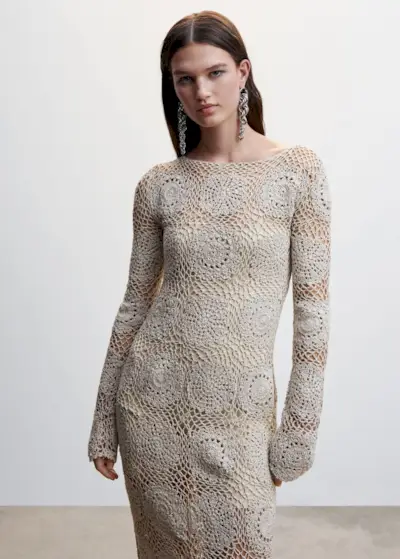 Mango + Crochet Long Dress