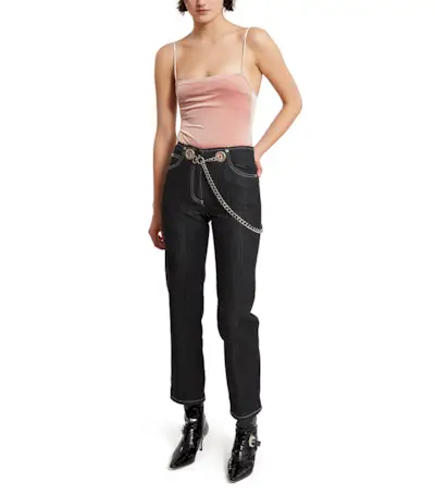 Miaou + Tommy Metal Chain Link Belt Jeans