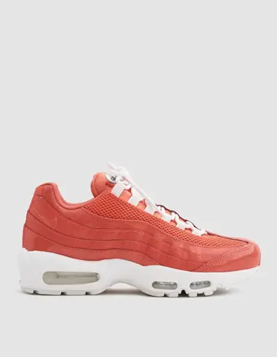 Nike + Air Max 95 Premium Sneakers in Rush Coral/White