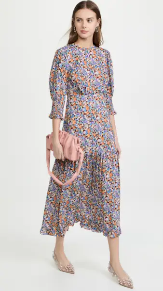 Rixo + Petal Tierred Midi Dress