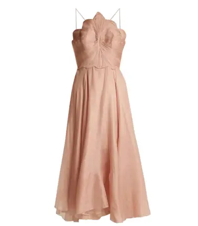 Maria Lucia Hohan + Daisy Scallop-Edged Silk-Mousseline Dress