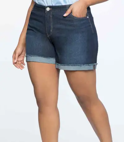 Eloquii + Cuffed Jean Shorts