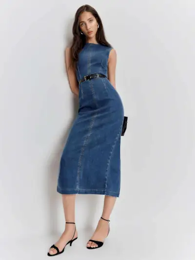Kendi Denim Midi Dress