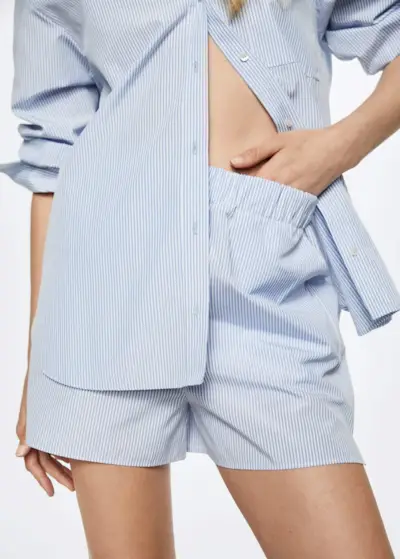 Mango + Striped Cotton Bermuda