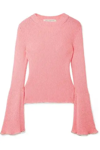 Philosophy di Lorenzo Serafini + Bead-Embellished Ribbed-Knit Sweater