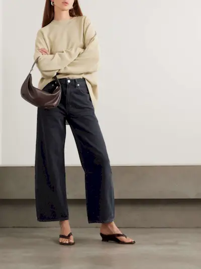 Low Curve Crop High-Rise Wide-Leg Jeans