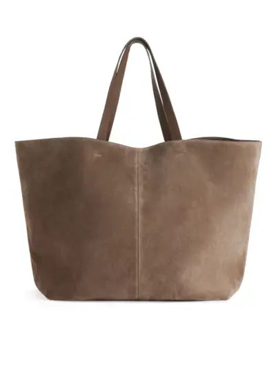 Suede Tote Bag - Dark Mole - Arket Gb
